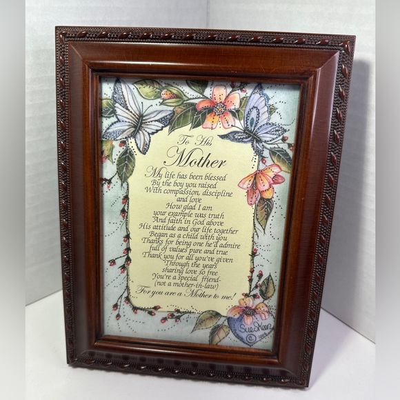 Framed art poem by Sue Skeen 2004 To his Mother - Picture 9 of 11